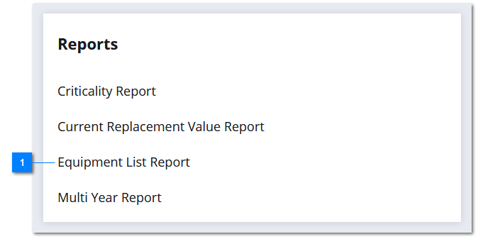 Equipment List Report