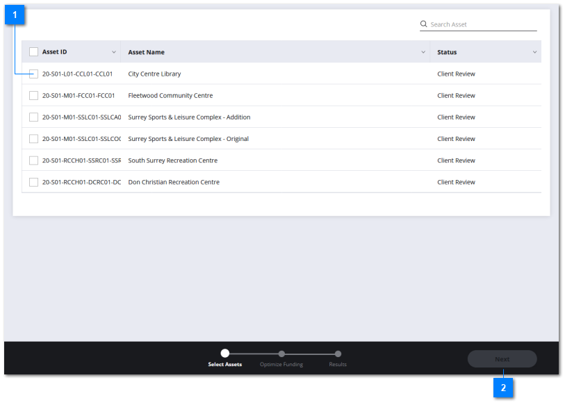 Step 1 - Select Assets